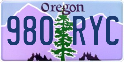 OR license plate 980RYC