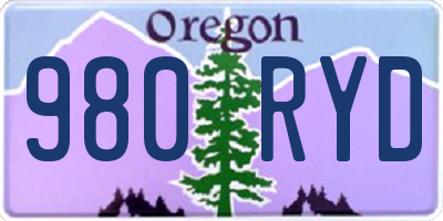 OR license plate 980RYD