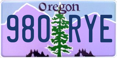 OR license plate 980RYE