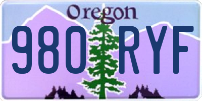 OR license plate 980RYF