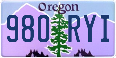 OR license plate 980RYI