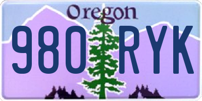 OR license plate 980RYK
