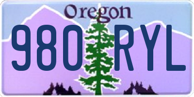 OR license plate 980RYL