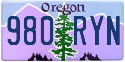 OR license plate 980RYN