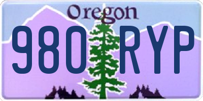 OR license plate 980RYP