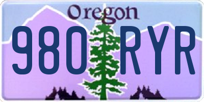 OR license plate 980RYR