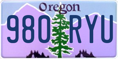 OR license plate 980RYU