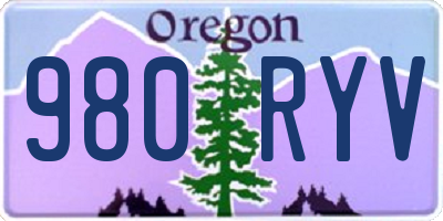 OR license plate 980RYV