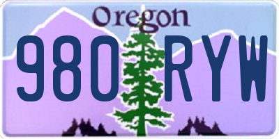 OR license plate 980RYW