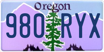 OR license plate 980RYX