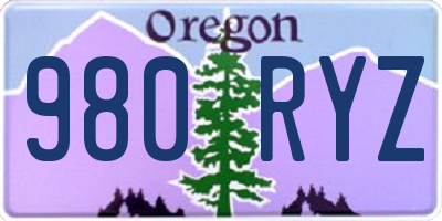 OR license plate 980RYZ