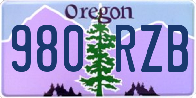 OR license plate 980RZB