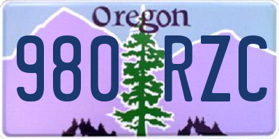 OR license plate 980RZC