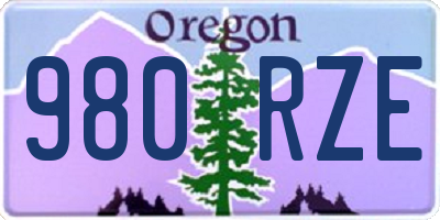 OR license plate 980RZE