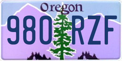 OR license plate 980RZF