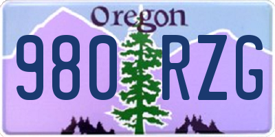 OR license plate 980RZG