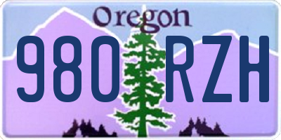 OR license plate 980RZH