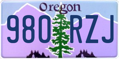 OR license plate 980RZJ