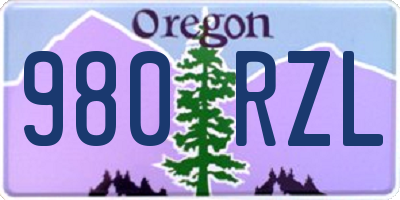OR license plate 980RZL