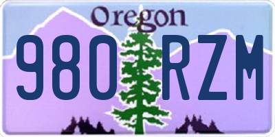 OR license plate 980RZM