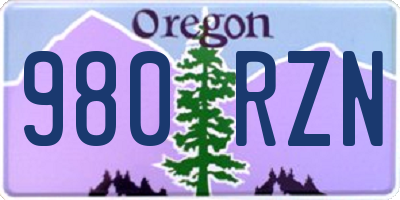 OR license plate 980RZN