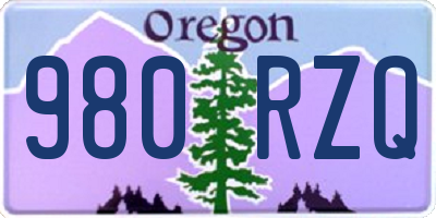 OR license plate 980RZQ