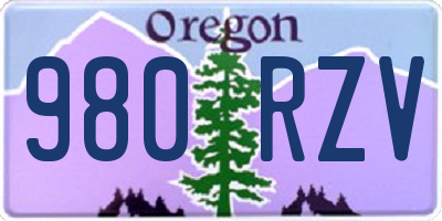 OR license plate 980RZV