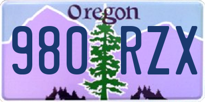 OR license plate 980RZX