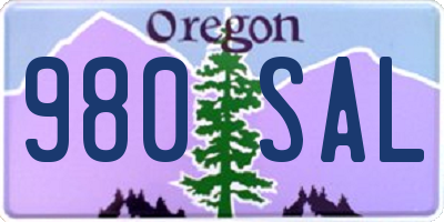OR license plate 980SAL