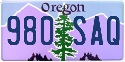 OR license plate 980SAQ