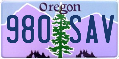 OR license plate 980SAV