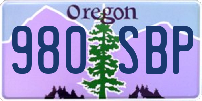 OR license plate 980SBP
