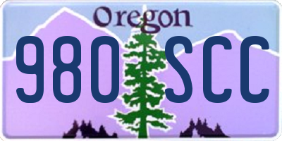 OR license plate 980SCC