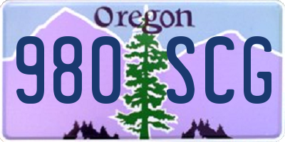 OR license plate 980SCG