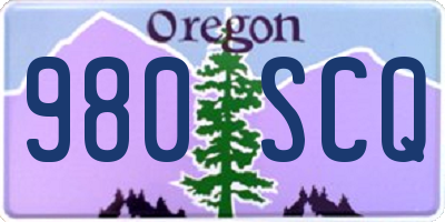 OR license plate 980SCQ