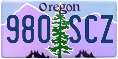 OR license plate 980SCZ