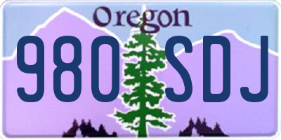 OR license plate 980SDJ
