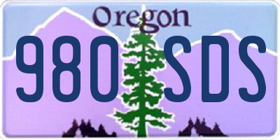 OR license plate 980SDS