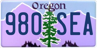 OR license plate 980SEA