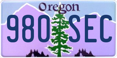 OR license plate 980SEC