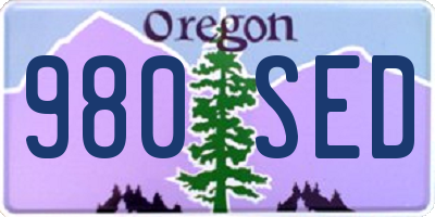 OR license plate 980SED
