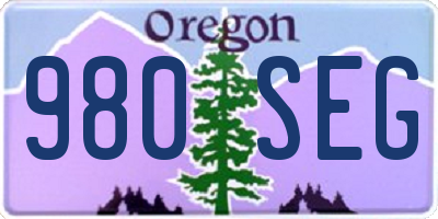 OR license plate 980SEG