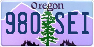 OR license plate 980SEI