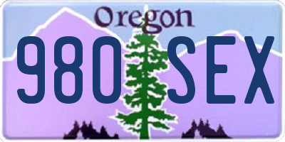 OR license plate 980SEX