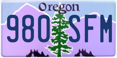 OR license plate 980SFM