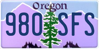 OR license plate 980SFS