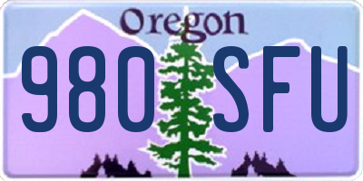 OR license plate 980SFU