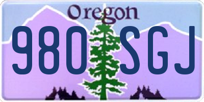OR license plate 980SGJ