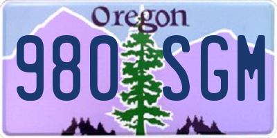 OR license plate 980SGM