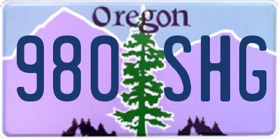OR license plate 980SHG